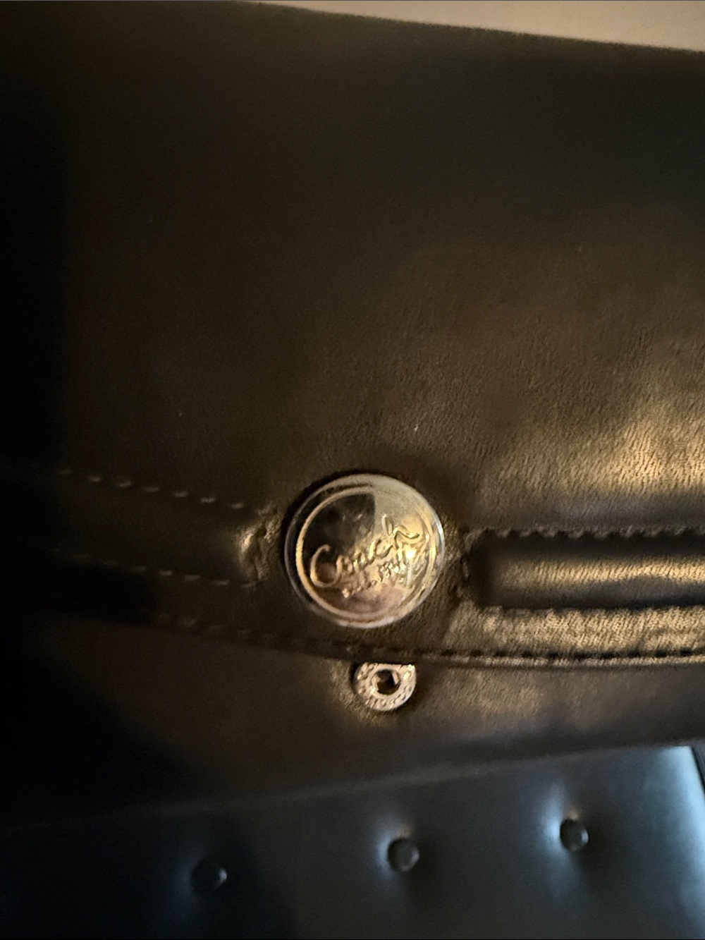 Coach Black Leather Wallet with Signature Snap Closure